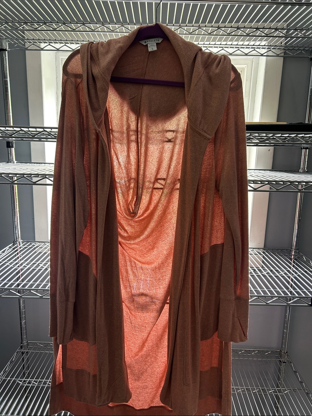 Athleta Rose Hooded Open-Front Cardigan
